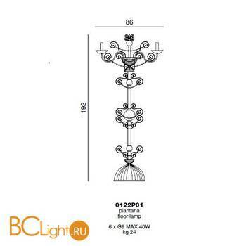 Торшер Beby Star 0122P01 Chrome Silver Grey White Pearls - Схема