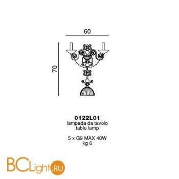 Настольная лампа Beby Star 0122L01 Chrome Silver Grey White Pearls - Схема