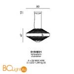 Подвесной светильник Beby Group Stone 5150E01 Satin Gold Cut Almond Transparent - Схема