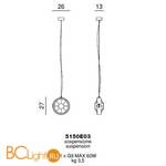 Подвесной светильник Beby Group Stone 5150E03 Chrome Turquoise - Схема