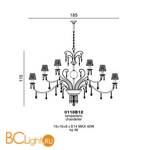 Люстра Beby Ultraviolet 0118B12 Chrome 184 SW Blu Violet - Схема