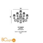 Бра Beby Ultraviolet 0118A06 Chrome 184 SW Blu Violet - Схема