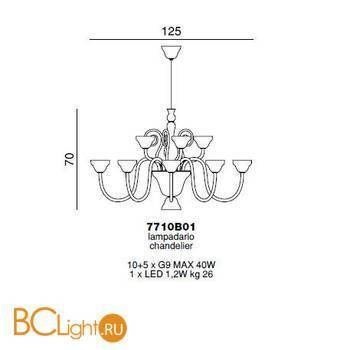 Люстра Beby Group Vanite 7710B01 Gold Chocolate - Схема