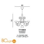 Люстра Beby Group Vanite 7710B04 Light gold Silver Cortina - Схема