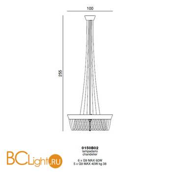 Подвесной светильник Beby Velvet 0150B02 Chrome Cut Almond - Схема