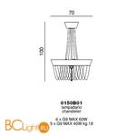 Подвесной светильник Beby Velvet 0150B01 Gold Cut Almond - Схема