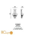 Бра Beby Velvet 0150A01 Chrome Cut Almond - Схема