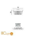 Потолочный светильник Beby Velvet 0150Q01 Chrome Cut Almond - Схема