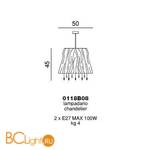 Подвесной светильник Beby Group Violet 0118B08 Chrome 192 Cut Almond - Схема