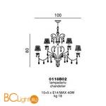 Люстра Beby Violet 0118B02 Chrome SW Blu Violet - Схема