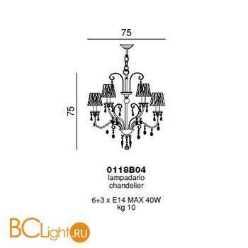 Люстра Beby Violet 0118B04 Chrome 058 SW Bluino - Схема