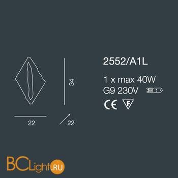 Настенно-потолочный светильник Bellart Alaska 2552/A1L 04/V03 - Схема