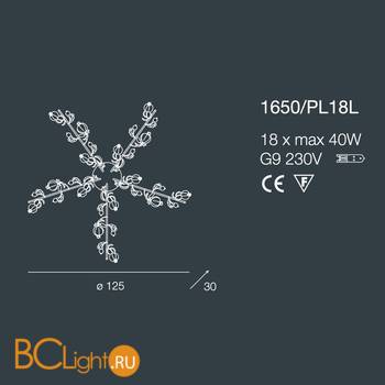 Потолочная люстра Bellart Ametista 1650/PL18L 03/V09 - Схема