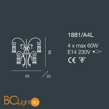 Бра Bellart Casanova 1881/A4L 01/V03 - Схема