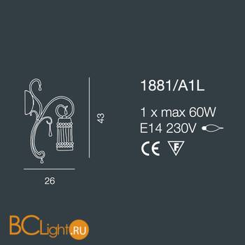Бра Bellart Casanova 1881/A1L 01/V03 - Схема