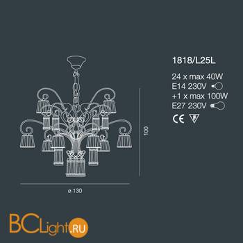 Люстра Bellart Casino 1818/L25L 01/P04 - Схема