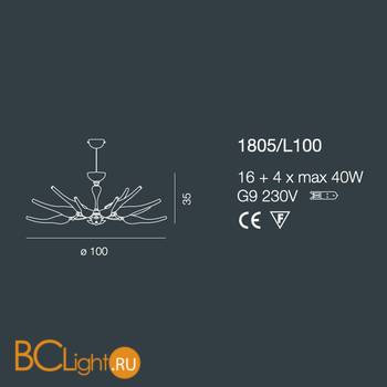 Люстра Bellart Ego 1805/L100 06/V17 - Схема