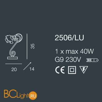 Настольная лампа Bellart Rose 2506/LU 01/V10 - Схема