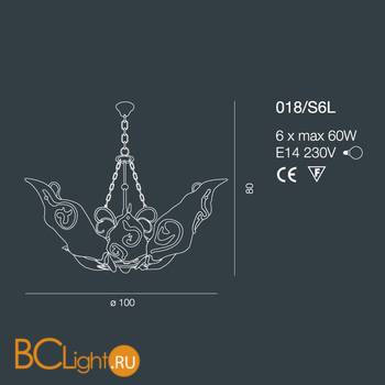 Люстра Bellart Sirio 018/S6L 10/V10 - Схема
