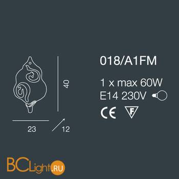 Настенный светильник Bellart Sirio 018/A1FM 10/V10 - Схема