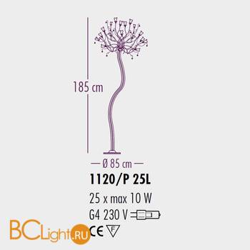 Напольный светильник Bellart Soffio 1120/P25L 03/V05 - Схема