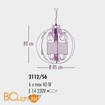 Подвесной светильник Bellart Diamante 2112/S6 16/Black - Схема