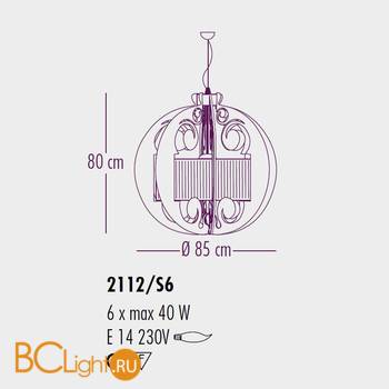 Подвесной светильник Bellart Diamante 2112/S6 17/Red - Схема