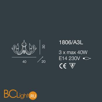 Бра Bellart Vanity 1806/A3L 05/V01 - Схема