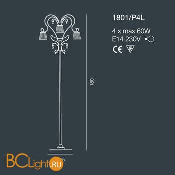 Торшер Bellart Venezia 1801/P4L 01/P04 - Схема