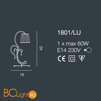 Настольная лампа Bellart Venezia 1801/LU 01/P04 - Схема