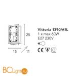 Настенный светильник Bellart Vittoria 1390/A1L 05/V01 - Схема
