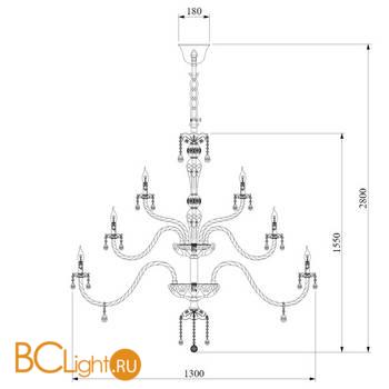 Люстра Bogate's Alletro 520/20+14+8 Strotskis - Схема