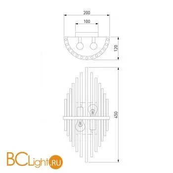 Бра Bogate's Allure 355/2 хром a057232 - Фото 1