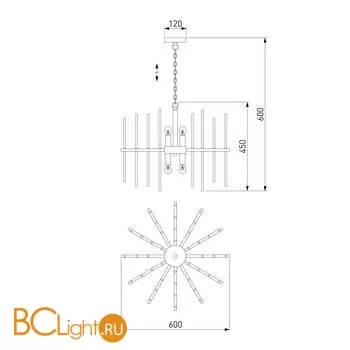 Подвесной светильник Bogate's Allure 355/6 Smart хром a057233 - Фото 1
