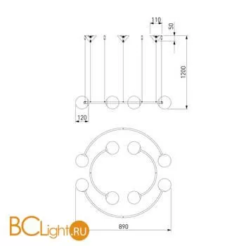 Подвесной светильник Bogate's Brook 360/8 хром a057670 - Фото 3