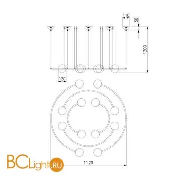 Подвесной светильник Bogate's Brook 360/12 хром a057671 - Фото 5