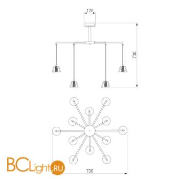 Подвесной светильник Bogate's Goccia 306/12 - Схема