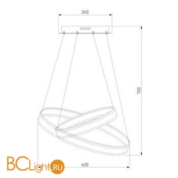 Подвесной светильник Bogate's Titan 455/2 коричневый - Схема