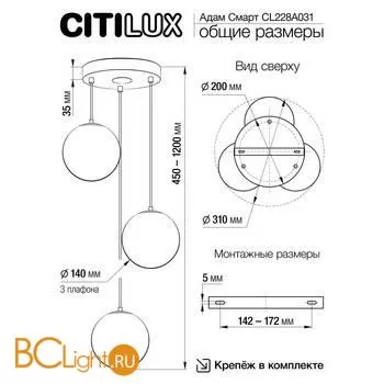 Подвесной светильник Citilux Адам Смарт CL228A031 - Фото 1