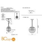 Подвесной светильник Crystal lux ALBERTO SP3 BRONZE/TRANSPARENTE - Схема