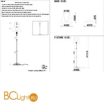 Торшер Crystal lux Camila CAMILA PT1 GOLD - Фото 1