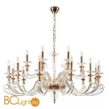 Люстра Crystal lux catarina CATARINA SP12+6 V2 GOLD/TRANSPARENT-COGNAC