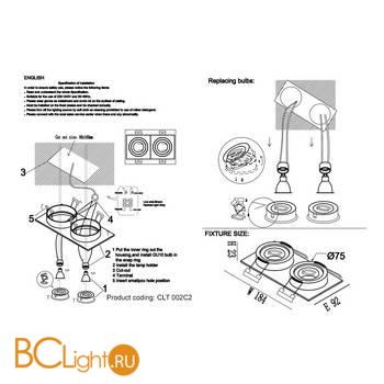Встраиваемый светильник Crystal lux CLT 002C2 WH - Схема