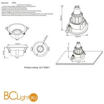 Рамка для спотов Crystal lux Clt 008 CLT 008C1WH - Фото 1