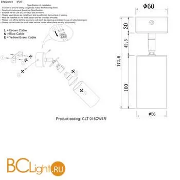 Спот Crystal lux CLT 015 CLT 015CW1R BL-GO - Фото 1