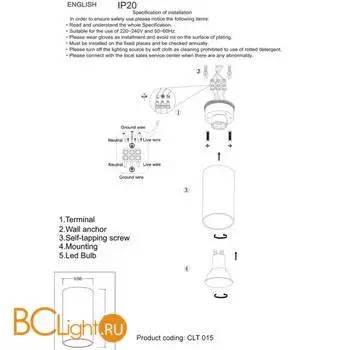 Потолочный светильник Crystal lux CLT 015 CLT 015C BZ-BL - Фото 0