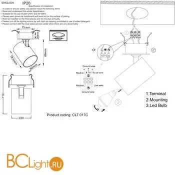 Спот Crystal lux CLT 017 CLT 017C WH - Фото 0