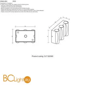 Бра Crystal lux clt 022 CLT 022W3 WH-GO 4000K - Фото 3