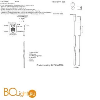 Подвесной светильник Crystal lux Clt 034 CLT 034C600 WH - Фото 1