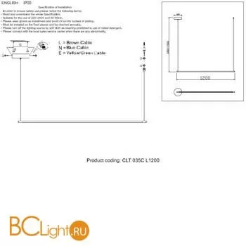 Подвесной светильник Crystal lux Clt 035 CLT 035C L1200 GO - Фото 0